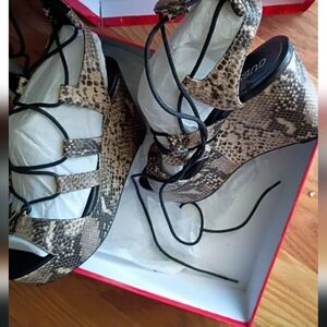 Guess Snakeskin Wedge Sandals